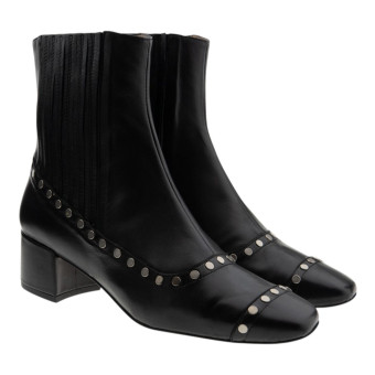 Botines piel tachas tacón cuadrado Miuxa Ysone