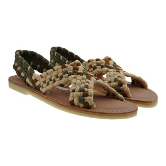 Sandalias planas tiras mujer Mapache Zula
