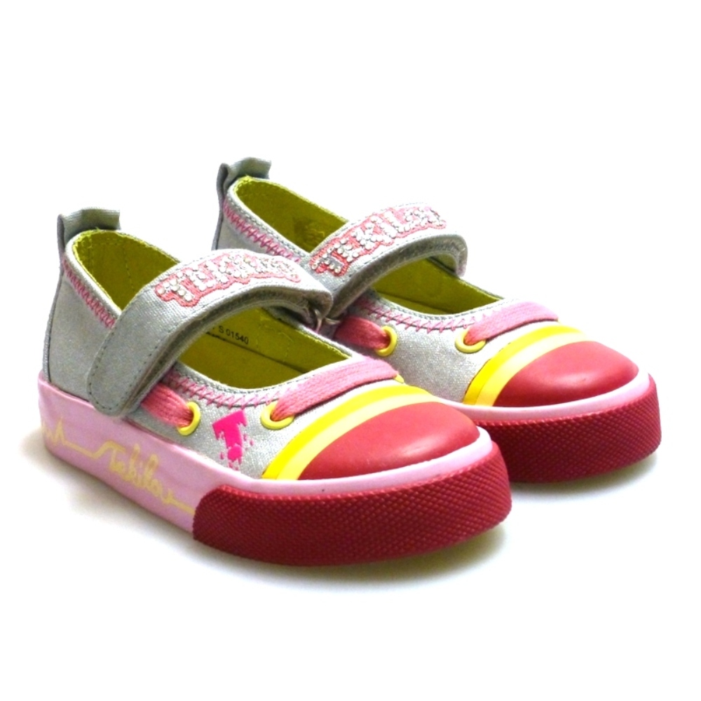 Mercedes De Algodon Con Velcro Plata Y Rosa Tekilou Open