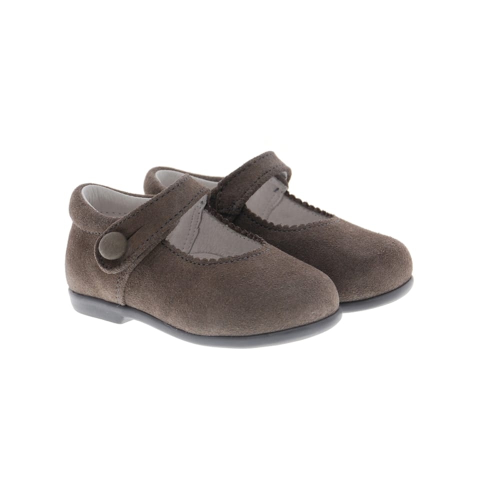 Zapato merceditas botón piel ante Carrile