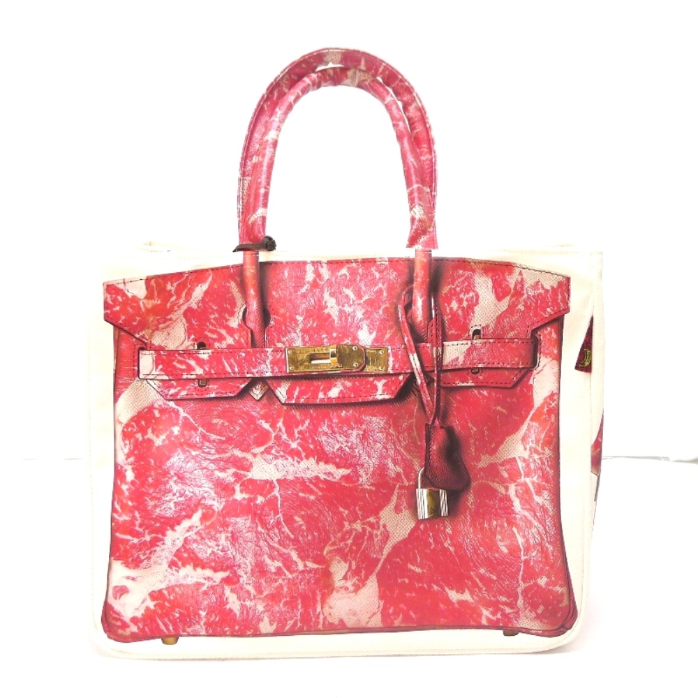 Bolso tipo Hermes Banana Taipei Red Marmol