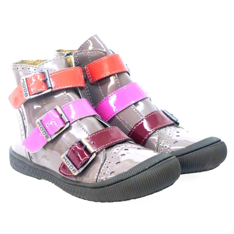 Botin Cremallera Charol Taupe Mod8 Smith Bis