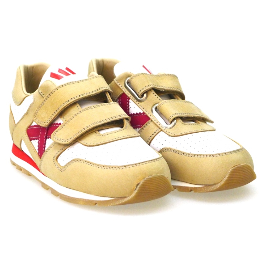 Zapato Deportivo Especial Plantillas Mendivil 31468 Arena-blanco-rojo