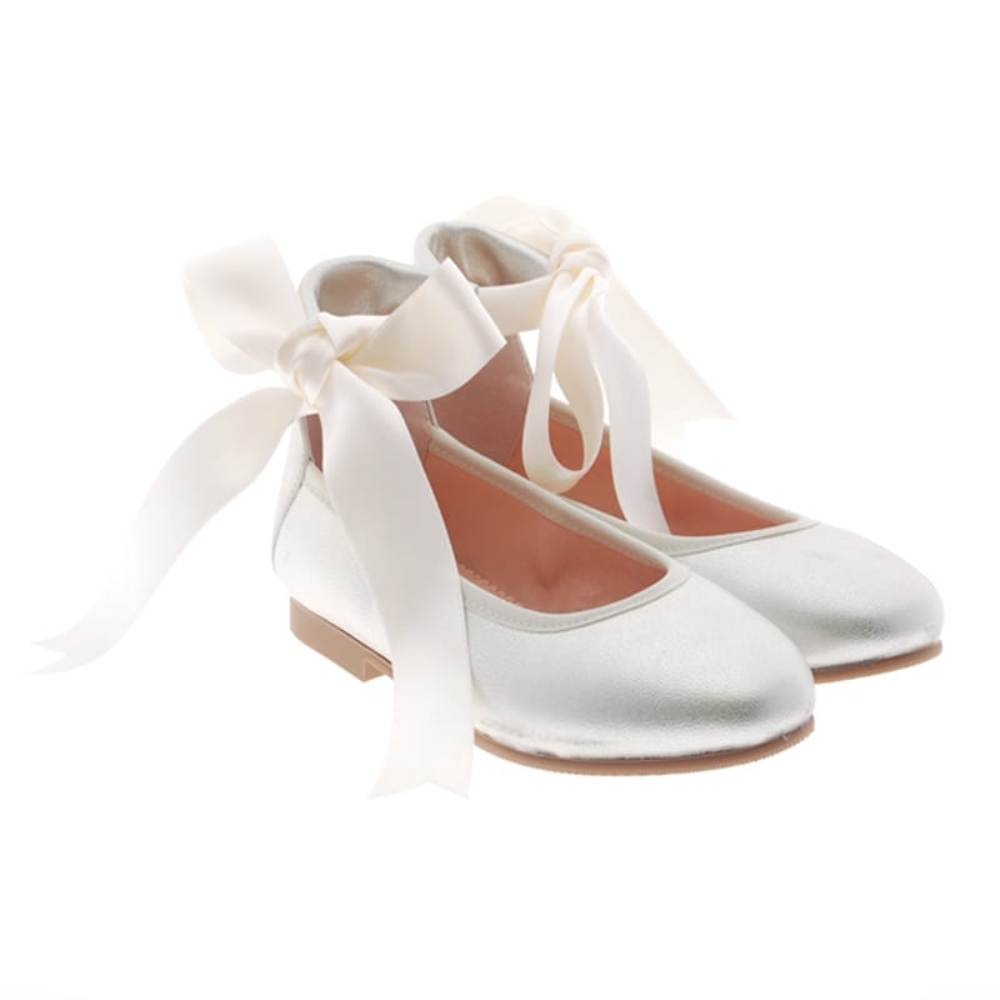 Bailarina lace-up metalizada ceremonia niña Carrile
