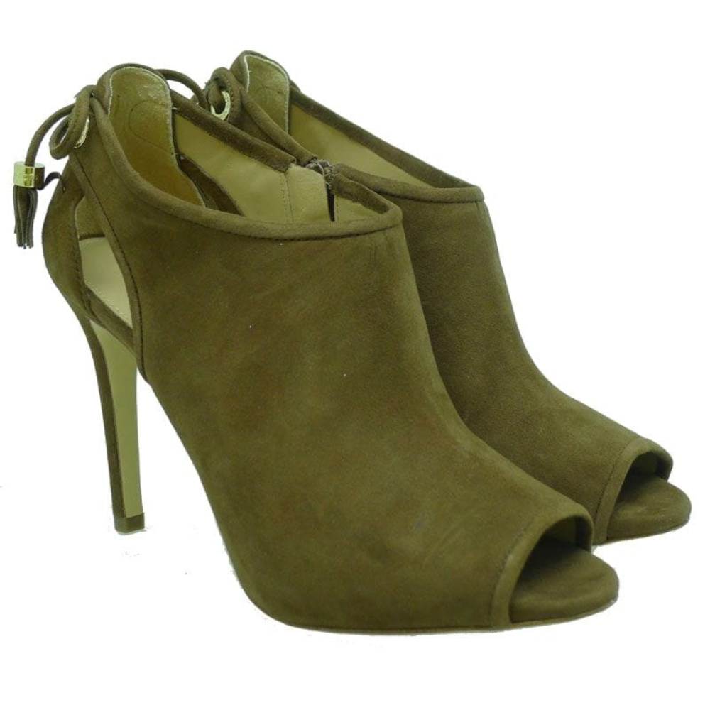Botín peep-toe Michael Kors Jennings Bootie Dk Caramel
