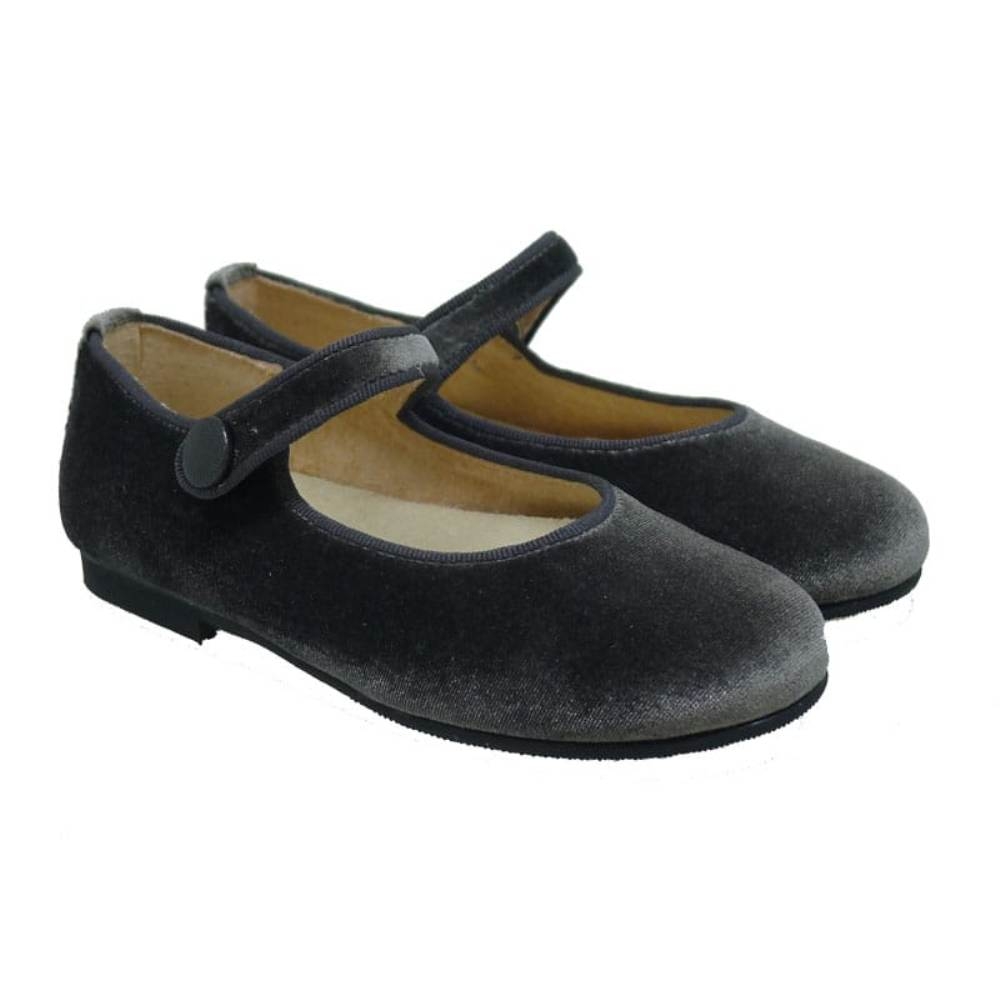 Zapato mercedes terciopelo niña botón vestir Carrile