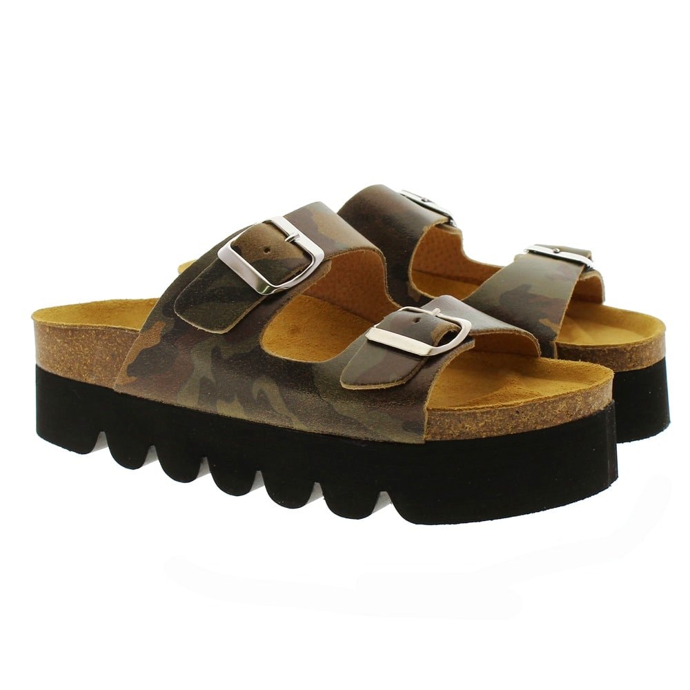 Ugly shoes hebillas plataforma Tiziana 95-Trac camuflaje