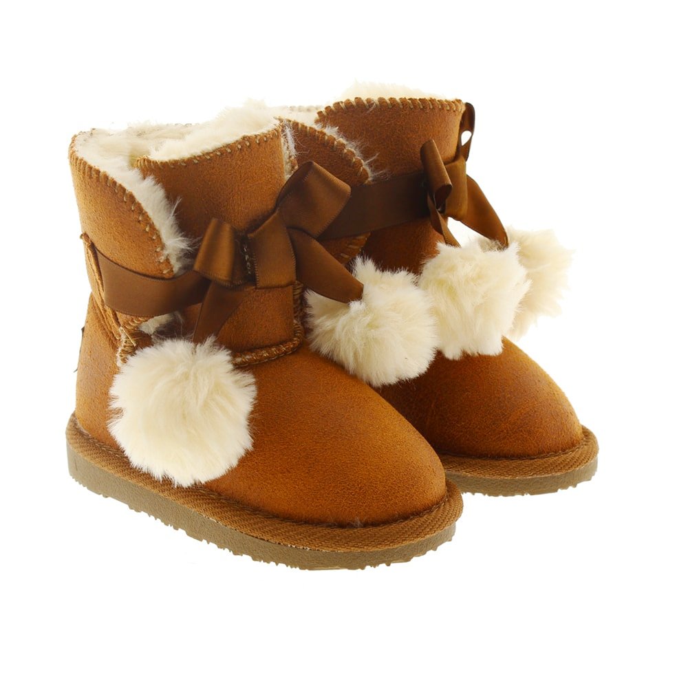 Conguitos botas pelito y pompones cuero IIS 14040