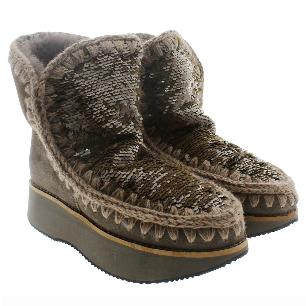 Botines piel oveja plataforma y lentejuelas Mou MU.Runeski18