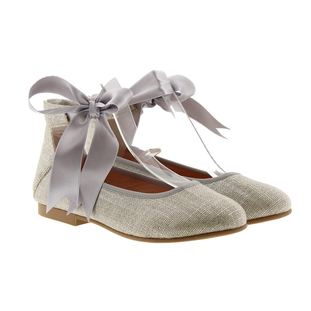 Bailarina lace-up lino ceremonia niña Carrile