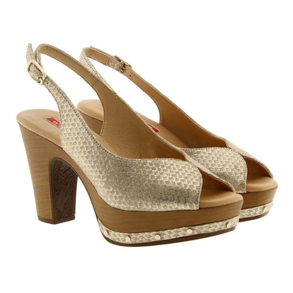 Peep-toe metalizado tacón Pedro Miralles 11282