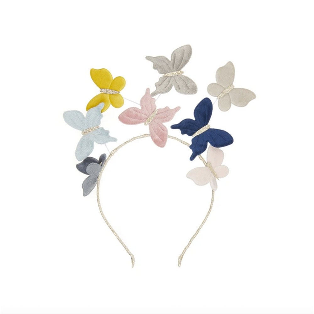 Diadema metalizada adorno mariposas Mimi and Lula 602030