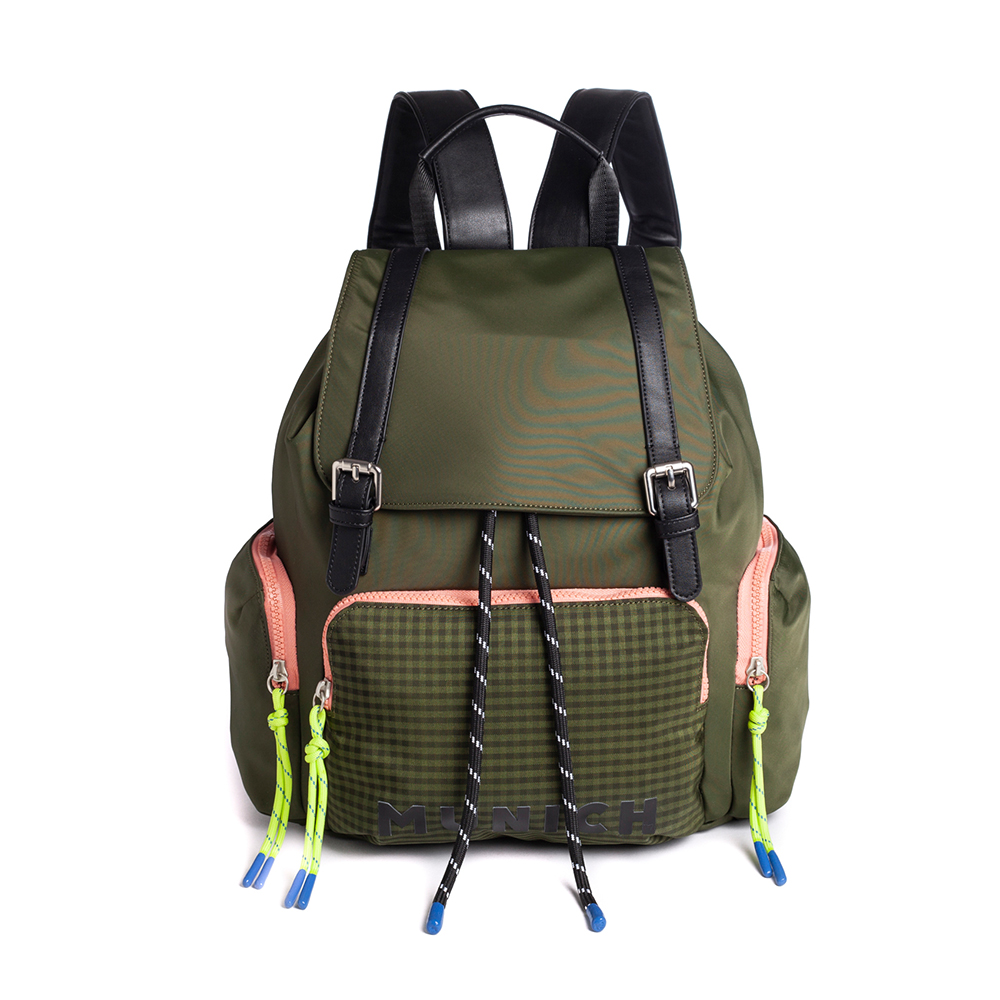 Mochila nylon logo Munich 701575 Backpack Kaki