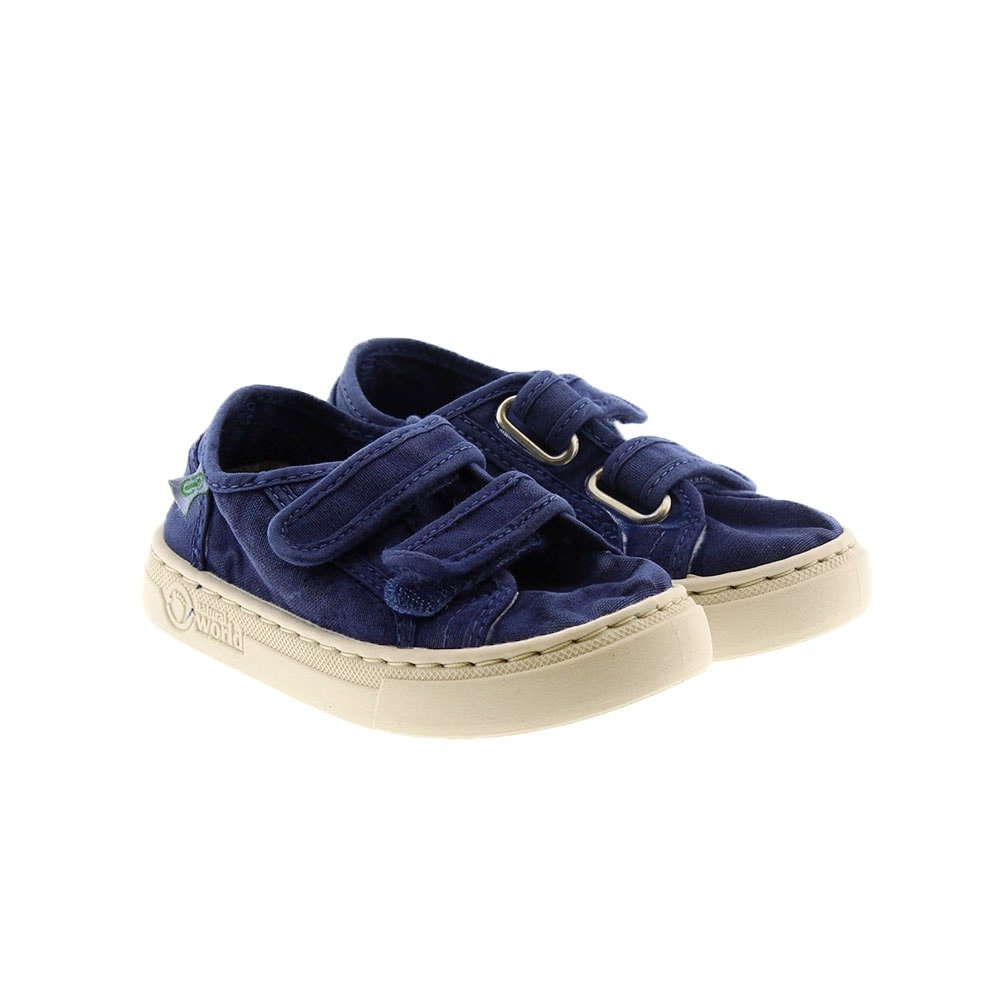 Zapatillas algodón natural dos velcros Natural World 6471E