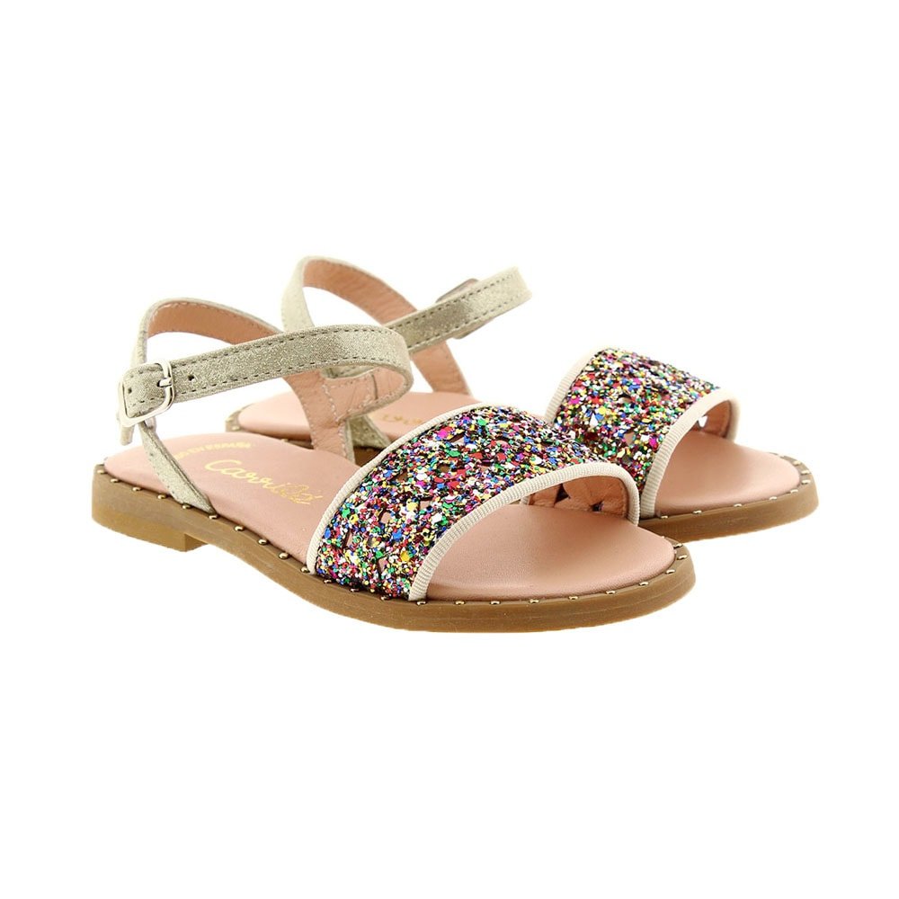Sandalias niña metalizadas glitter multicolor A-3416