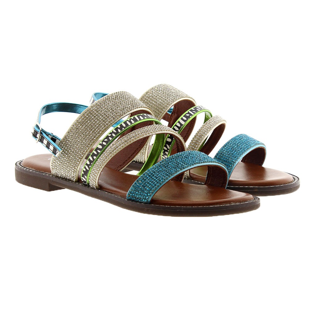 Sandalias mujer multicolor y strass Cafenoir GD992