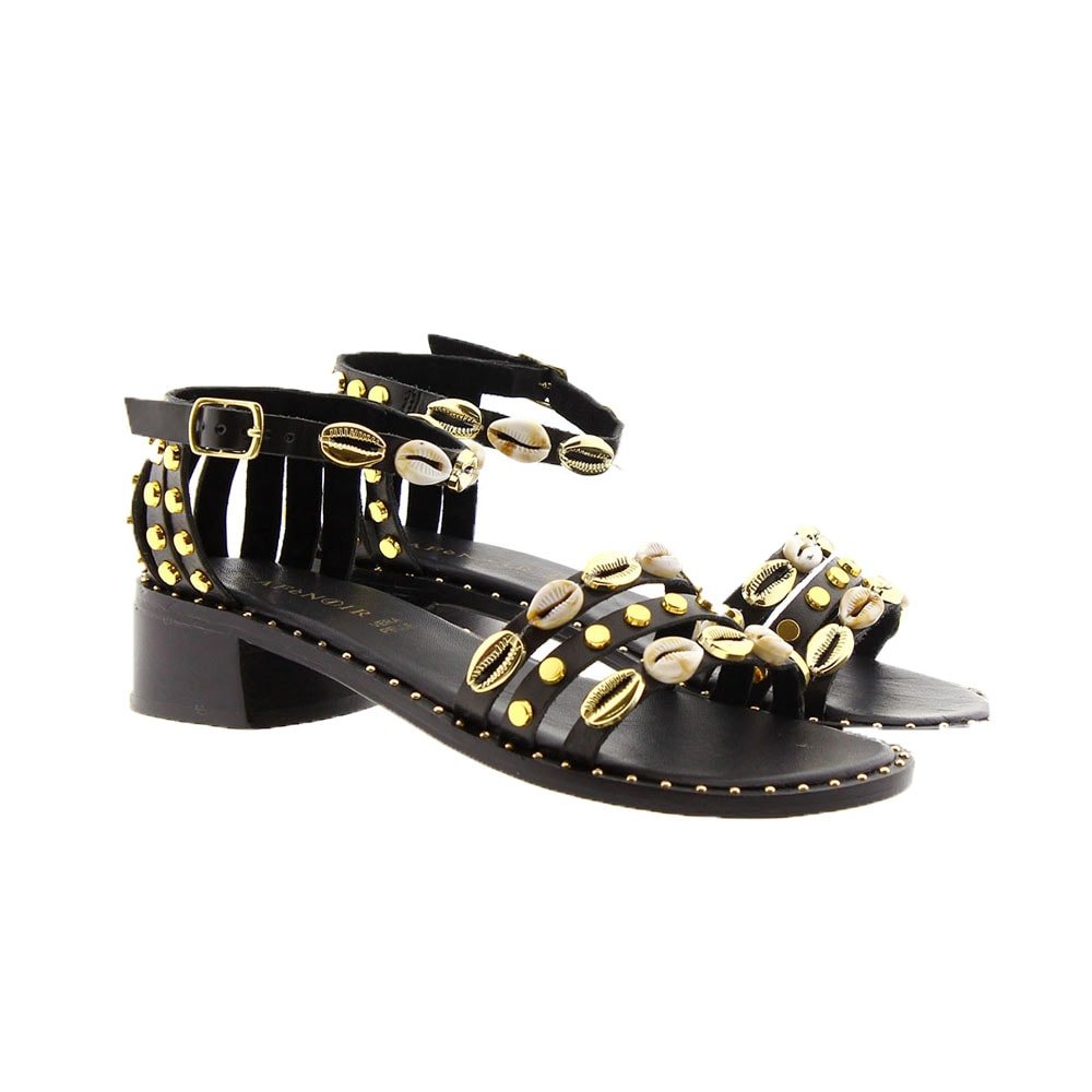 Sandalia piel tacón conchas Cafenoir GL142