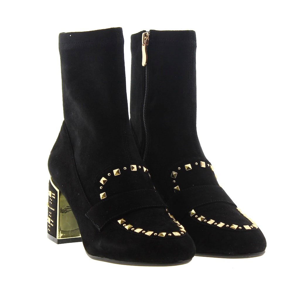Botines piel tachuelas Cafenoir LA546