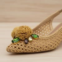 Zapato destalonado rafia piedras Bibilou en beige foto 5