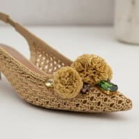 Zapato destalonado rafia piedras Bibilou en beige foto 6