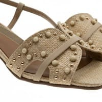 Sandalias rafia beig tachulas tacón Noa Harmon foto 6