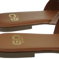 Sandalias piel planas cuero con tachuelas y piedras Go Woman foto 6