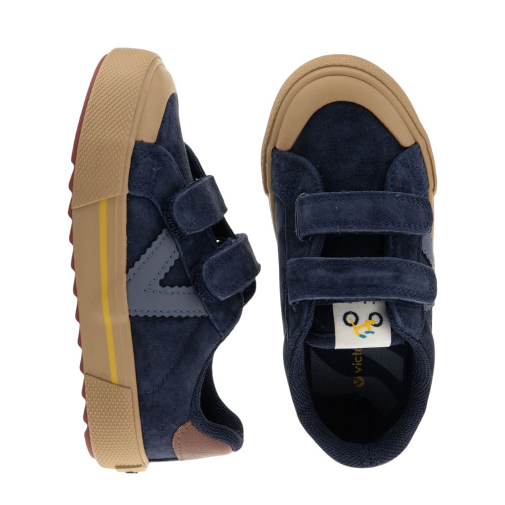 Zapatillas Victoria Niño Ante Azul con Velcro foto 2