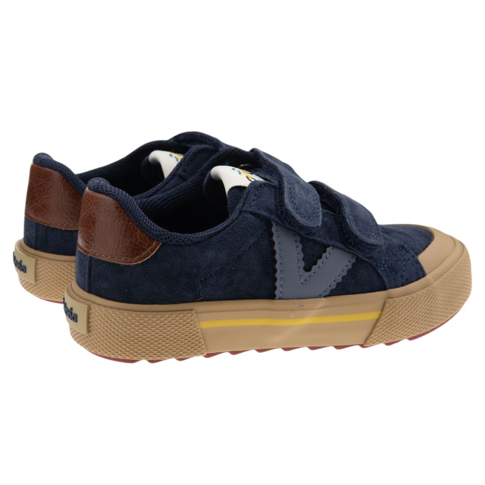 Zapatillas Victoria Niño Ante Azul con Velcro foto 4