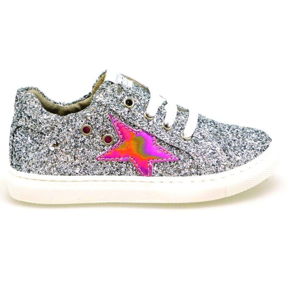 Sneakers glitter rosa o plateado y estrella para niña | EB foto 3