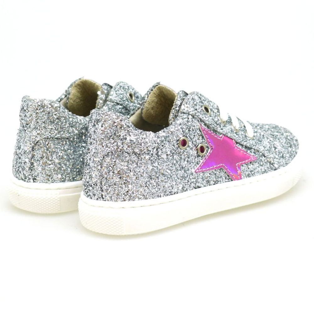 Sneakers glitter rosa o plateado y estrella para niña | EB foto 4
