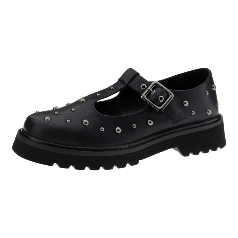 Zapato negro hebilla tachuelas mujer – Venezianas | Carrilé foto 3