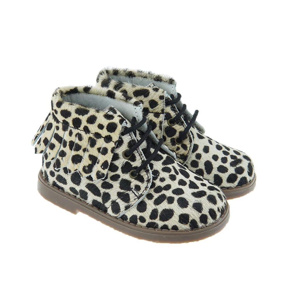 Botas cordones piel pony animal print Carrile 1079