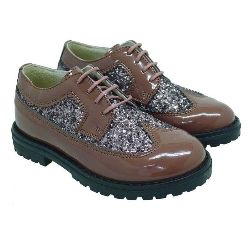 Blucher niña charol y glitter Eb 1151