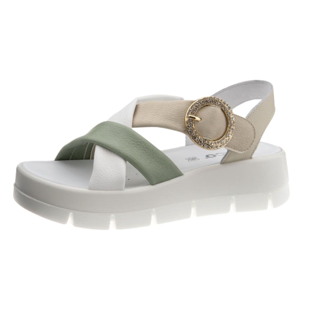 Sandalias piel beig cuña Igi&Co cómodas y ligeras foto 3