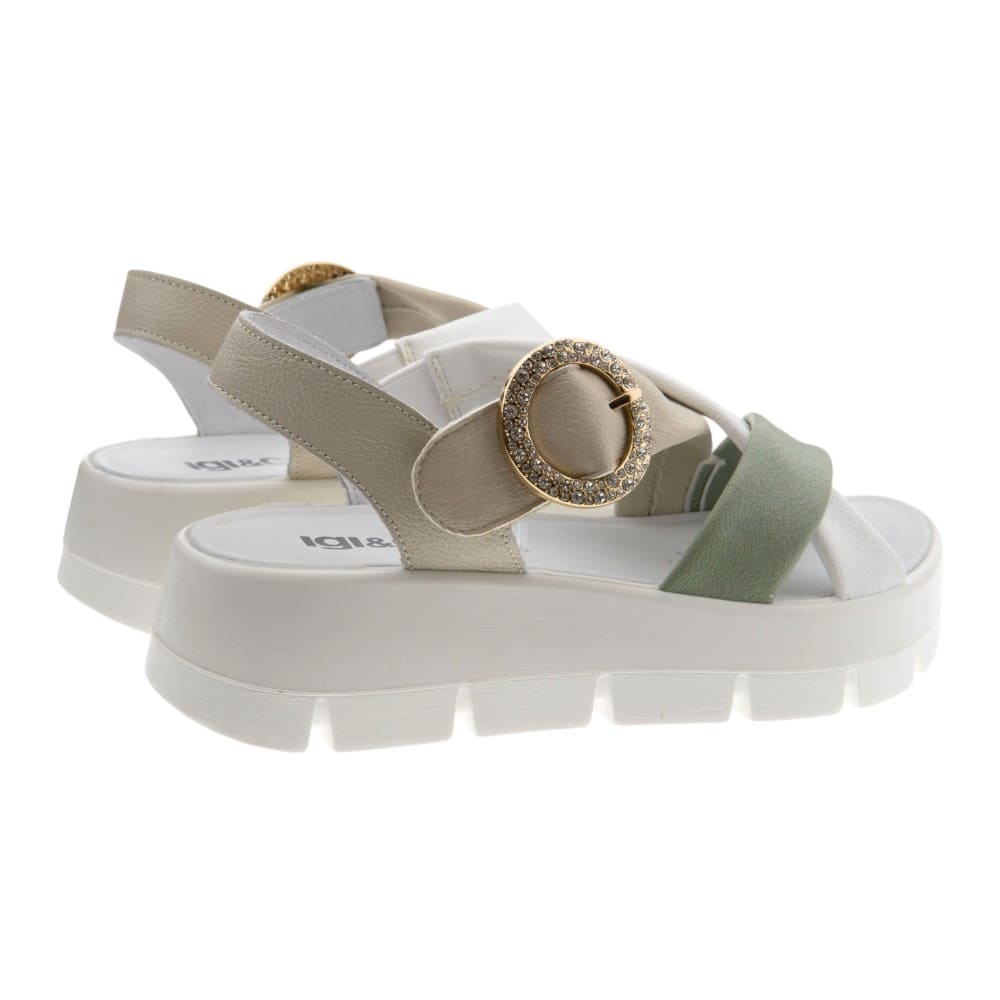 Sandalias piel beig cuña Igi&Co cómodas y ligeras foto 4