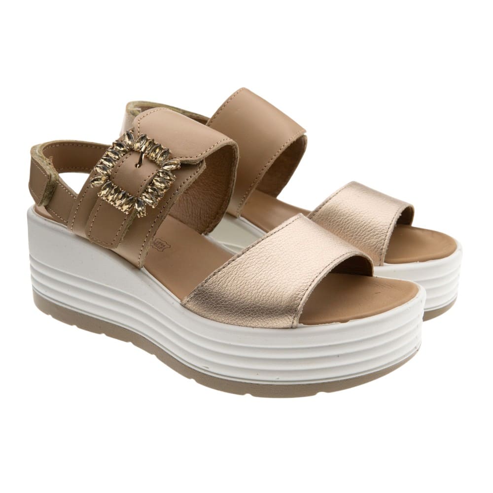 Sandalias piel cuña y plataforma Igi&Co 11645