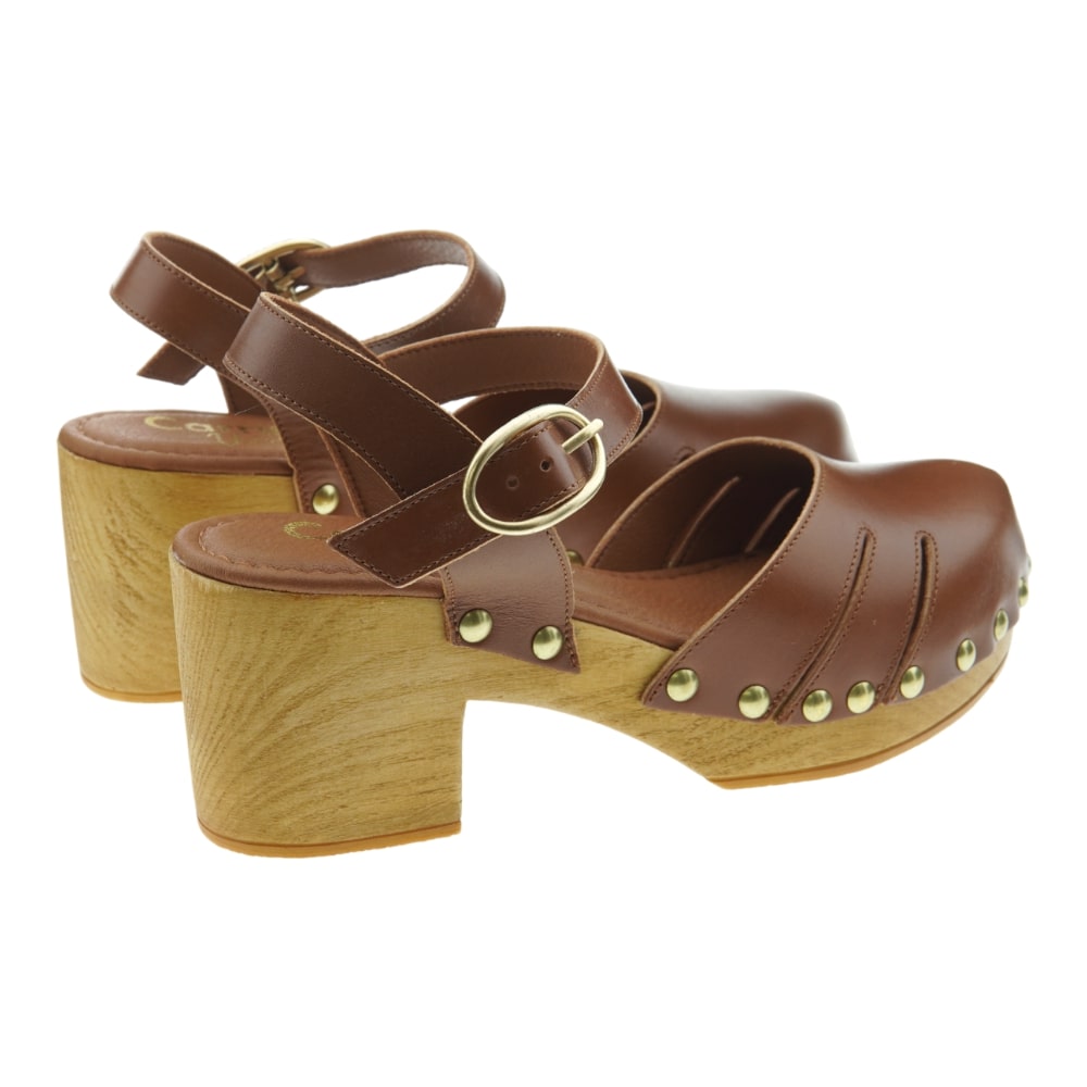 Zueco madera tacón y plataforma hebilla Carrile Woman 11830 foto 4