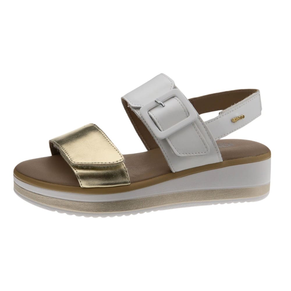 Sandalias mujer doradas velcro cuña IGi&Co cómodas foto 3