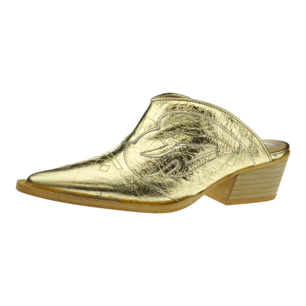 Gold Mules Vienty para mujeres - Carrile Fashion Footwear foto 3