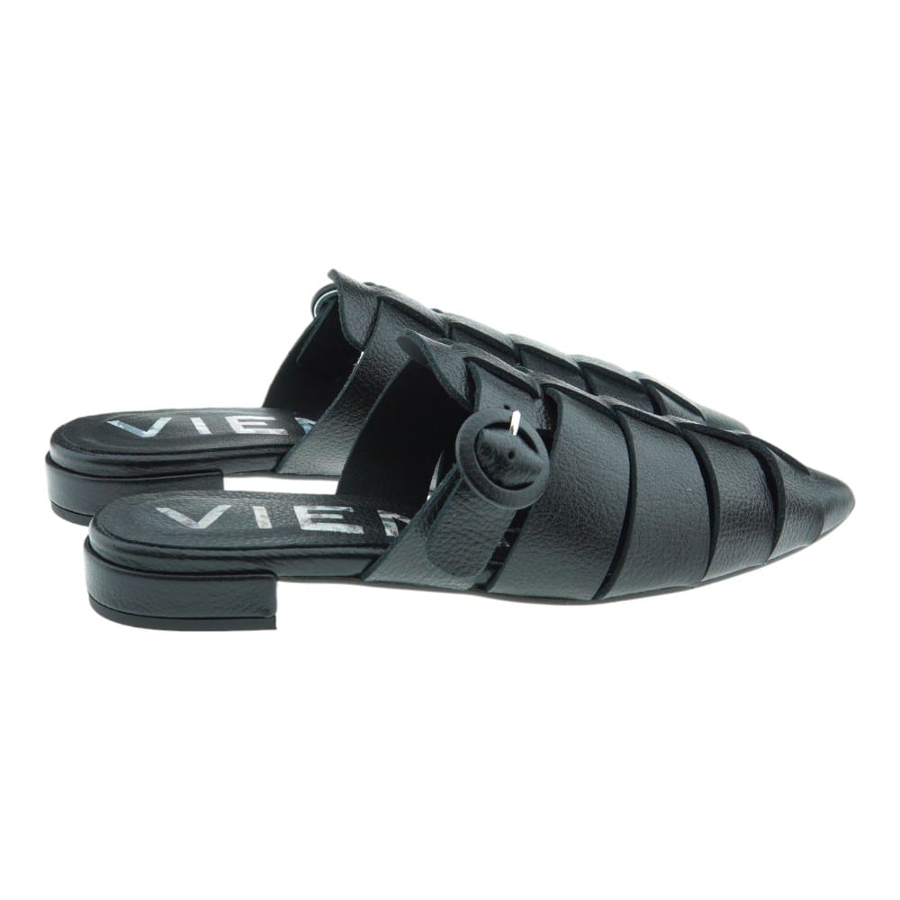 Mules de Tiras Cuero Negro Vienty Elegantes | Carrile foto 4