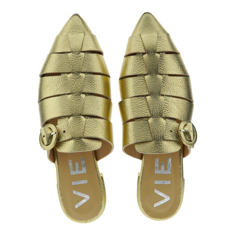 Mules trenzados dorados Vienty: Elegancia confortable | Carrile foto 2