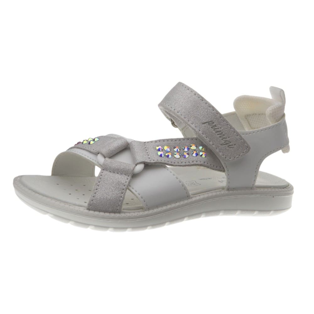 Sandalias blancas y plata velcro Primigi para niña foto 3
