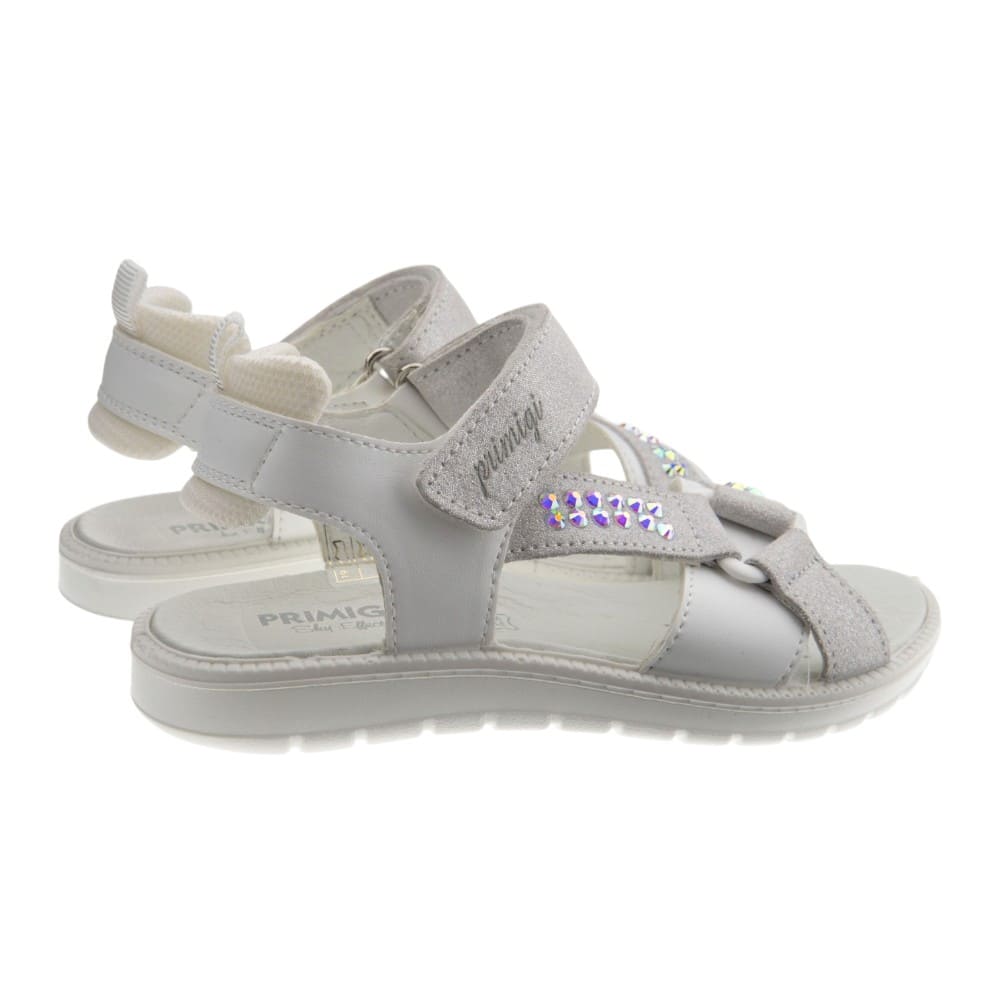Sandalias blancas y plata velcro Primigi para niña foto 4