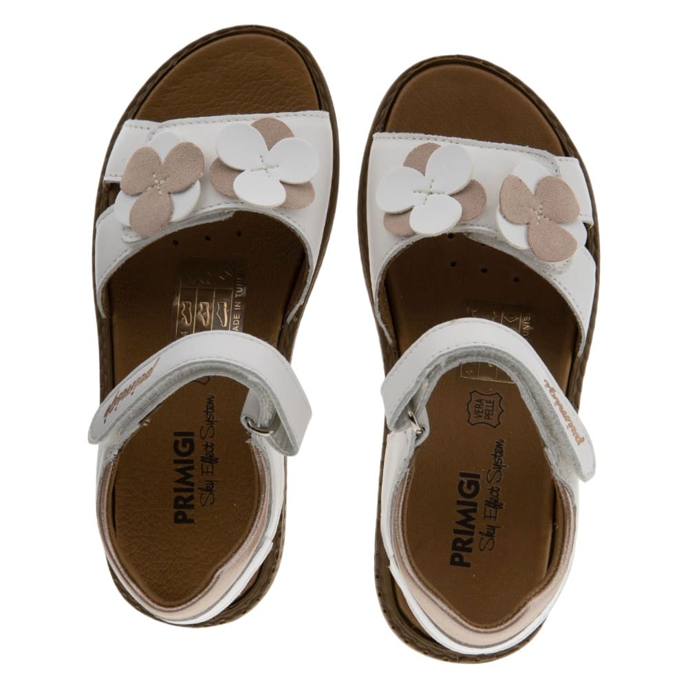 Sandalias niña flores velcros Primigi en blanco foto 2
