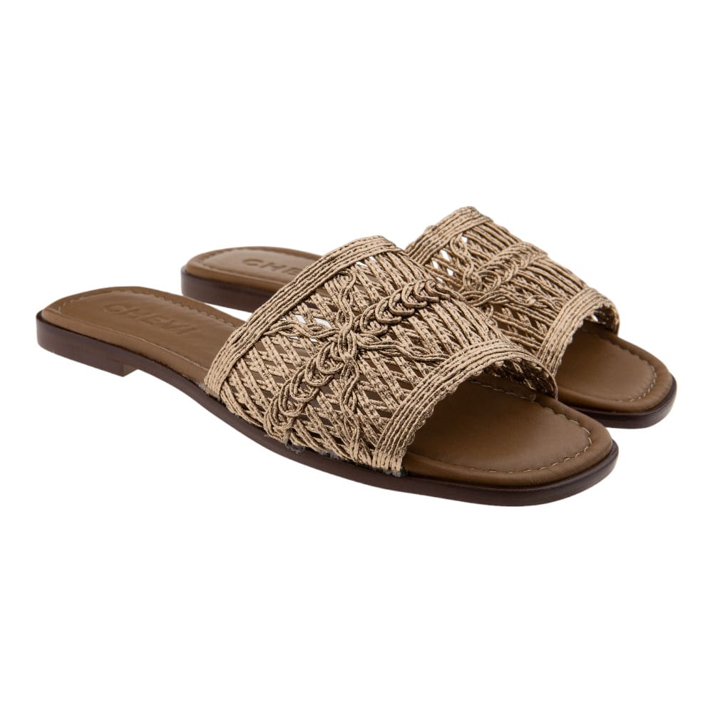 Sandalias Planas Tejidas Rafia Mujer Carrile Woman 1577