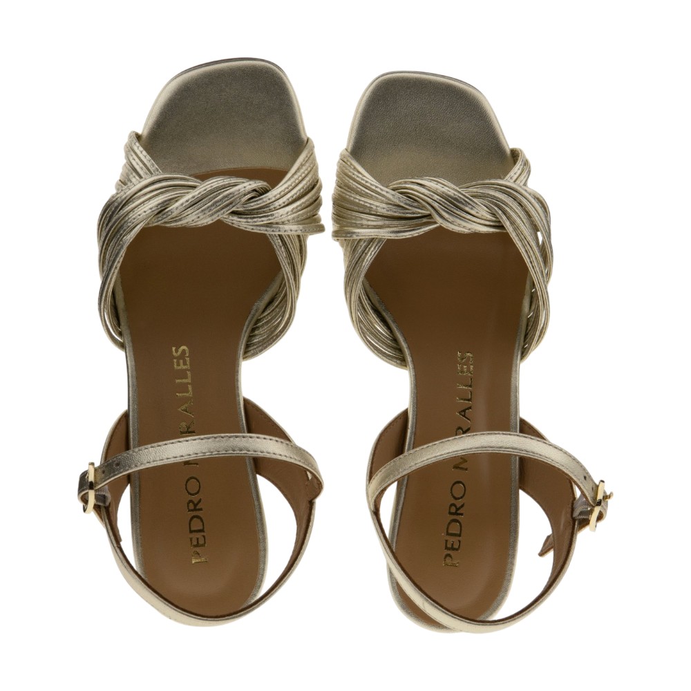 Sandalias tiras doradas tacón chupete Pedro Miralles | Mujer foto 2