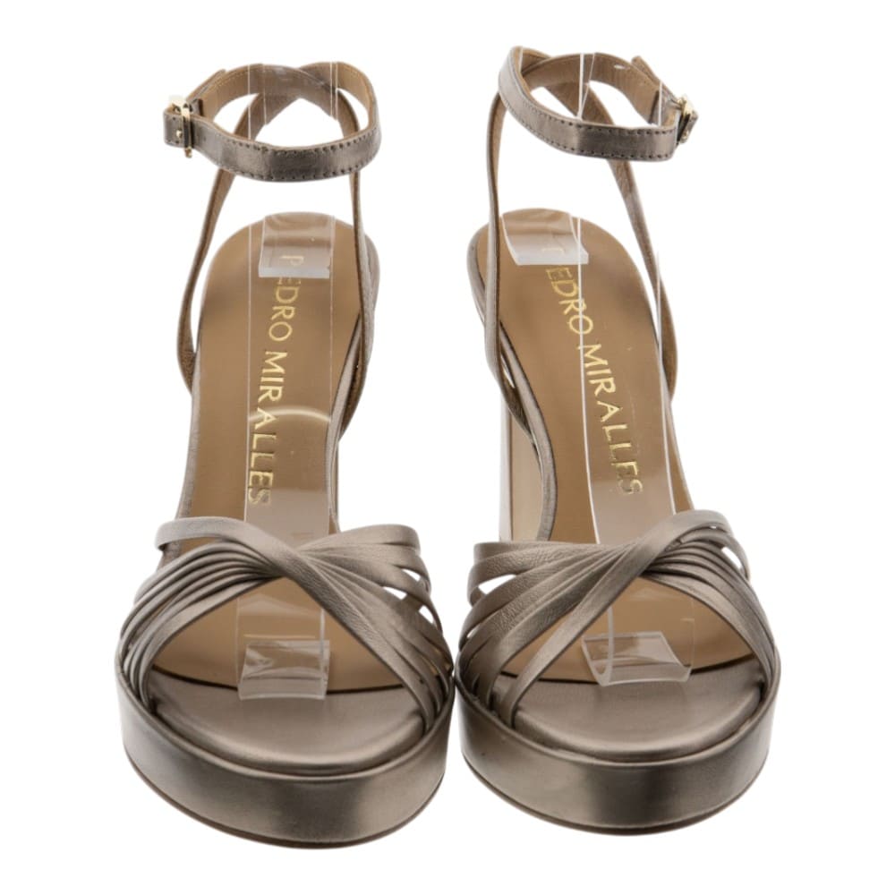 Sandalias fiesta metalizadas tiras Pedro Miralles mujer foto 2