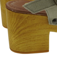 Zuecos serraje de mujer con tacón de madera – Carrilé foto 6