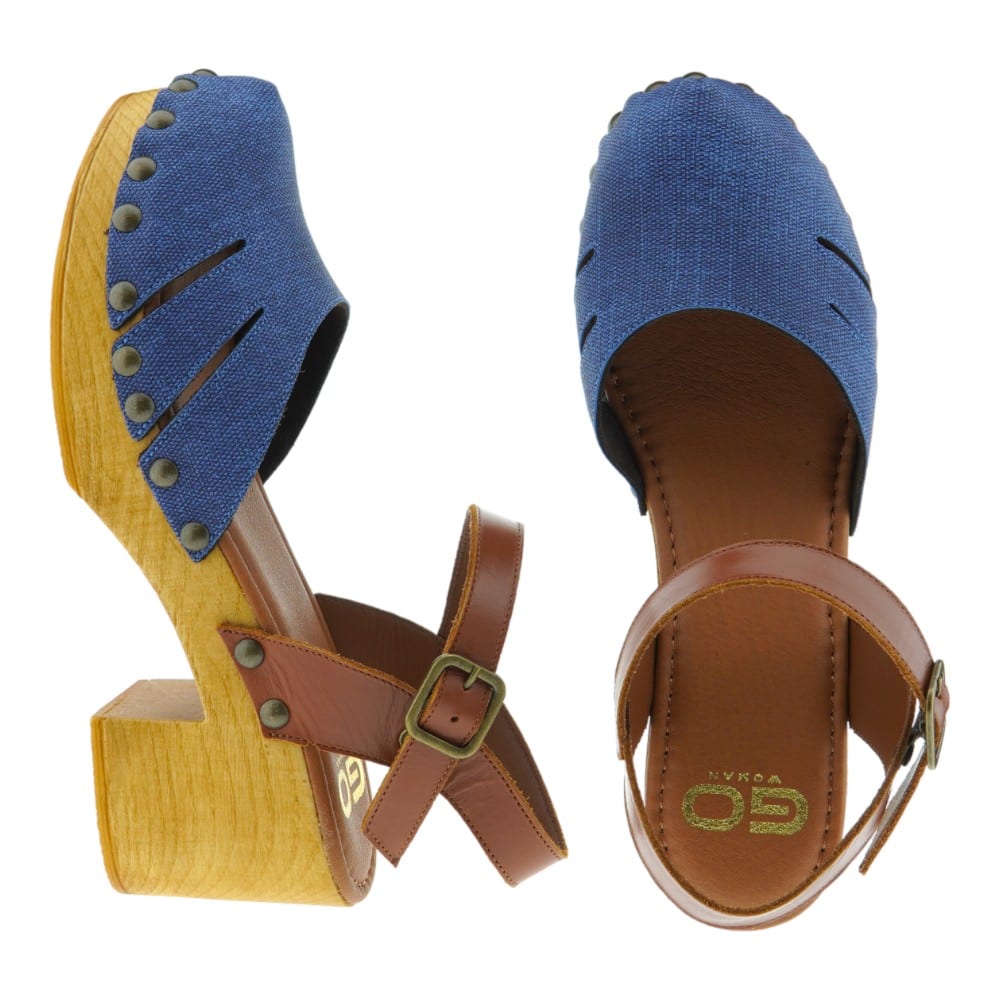Zueco Tacón Denim Cuero Go Woman | Carrile foto 2