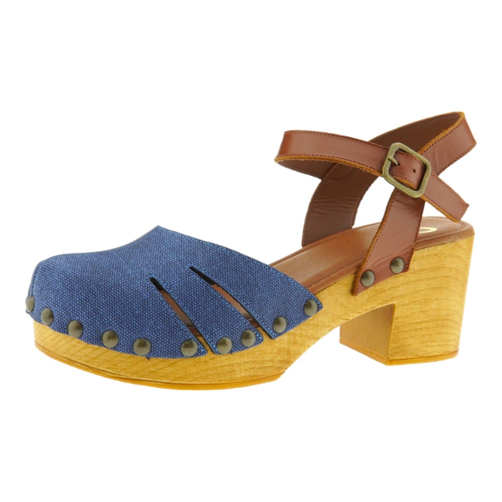 Zueco Tacón Denim Cuero Go Woman | Carrile foto 3